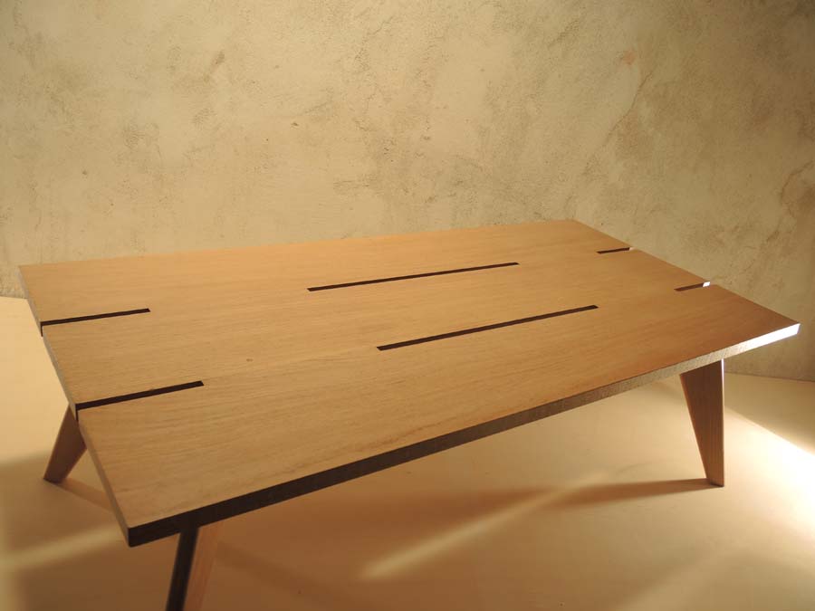 Table basse rectangle Arawmat chêne clair